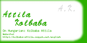 attila kolbaba business card